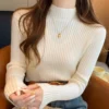 Knitting Pullover Turtlneck Sweater Women Solid Basic Top Sweater Long Sleeve Casual Slim Pullover Korean Fashion Simple Clothes