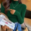 Knitting Pullover Turtlneck Sweater Women Solid Basic Top Sweater Long Sleeve Casual Slim Pullover Korean Fashion Simple Clothes