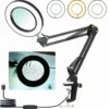 5X Illuminated Magnifier with Clamp ,USB 3 Colors LED Magnifying Glass for Soldering Iron Repair/Table Lamp/Skincare Beauty Tool