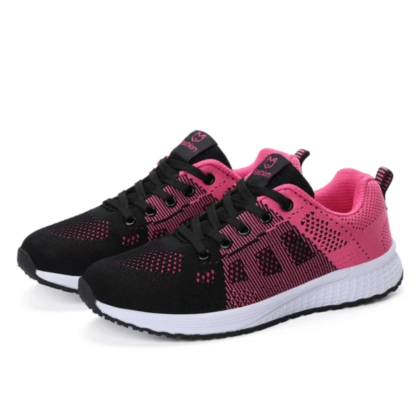 Women Casual Sneakers Breathable Walking Lace Up Flat Shoes Women's Sports Running Outdoor Breathable Tenis Feminino