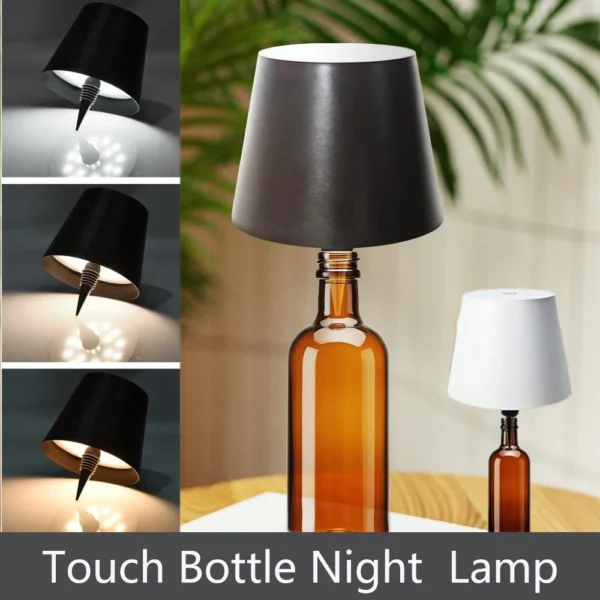 LED Wireless Wine Bottle Lamp Portable Touch Table Lamp Wireless LED Desk Lamp Creative Ambient Night Lamp