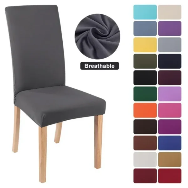 Elastic Solid Color Adjustable Chair Cover Spandex Stretch Slipcovers Chair Seat Covers Kitchen Dining Room Wedding Banquet Home