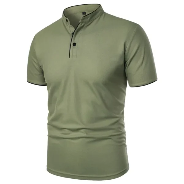 New Men's Short Sleeve T Shirts Summer Solid Color Polo Shirt Breathable Loose Basic Shirts for Men Breathable Lightweight Tops