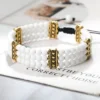 Multilayer Beaded Bracelet Adjustable Braided Rope Natural Stone Fashion Wide Cuff Bracelets for Women Men Bohemian Jewelry Gift