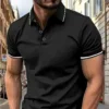 Men's summer casual fashion polo shirt short sleeve men's short sleeve color lapel top T-shirt short sleeve lapel fashion