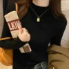 Knitting Pullover Turtlneck Sweater Women Solid Basic Top Sweater Long Sleeve Casual Slim Pullover Korean Fashion Simple Clothes