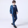 Kids Boys White Blazer Vest Pants 3PCS Set Children Baptism Wedding Prom Suit Baby Boy Elegant Dress Teenager Party Costume