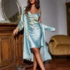 amaz Women's Pajamas Satin waSlip Dress Women's Silk Robe Satin Woman Nightie Home Suit for Women