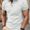 Men's summer casual fashion polo shirt short sleeve men's short sleeve color lapel top T-shirt short sleeve lapel fashion