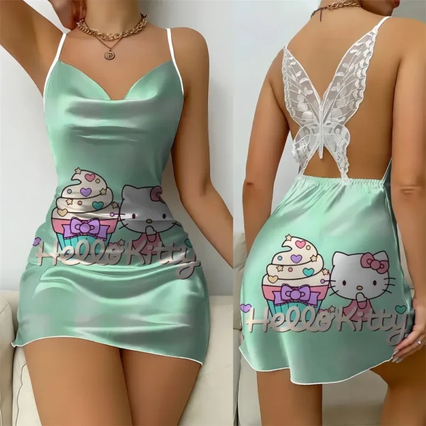 Sleepwear for Women and Sexy Sleepdress Free Sexy Nightgown Clothes Lovely Ruffled Edge Women Sleepwear One Piece Dress Mickey