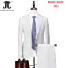 M-6XL 15 Colors ( Jacket+Vest+Pants ) Formal Business Office Men's Suits Groom Wedding Dress Party Dress Solid color Suit