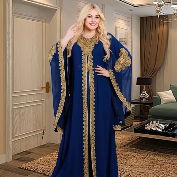 Kaftan Dubai Abaya Turkey Muslim Chiffon Maxi Dress Islam Clothing Elegant African Dresses for Women Boubou Robe Djellaba Femme