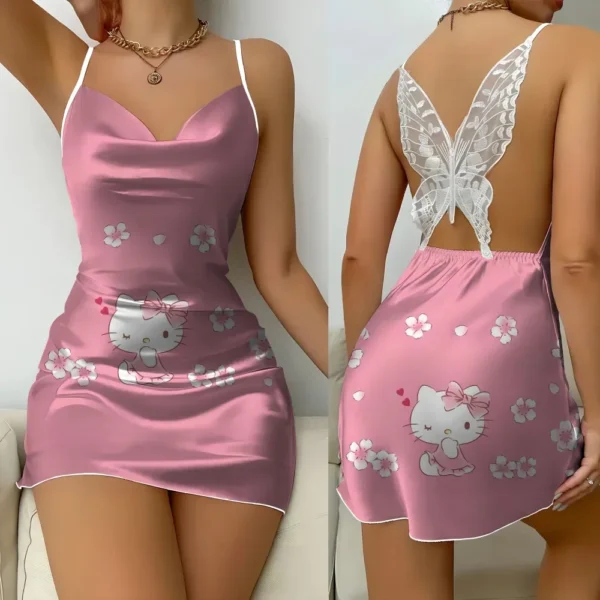 Sleepwear for Women and Sexy Sleepdress Free Sexy Nightgown Clothes Lovely Ruffled Edge Women Sleepwear One Piece Dress Mickey