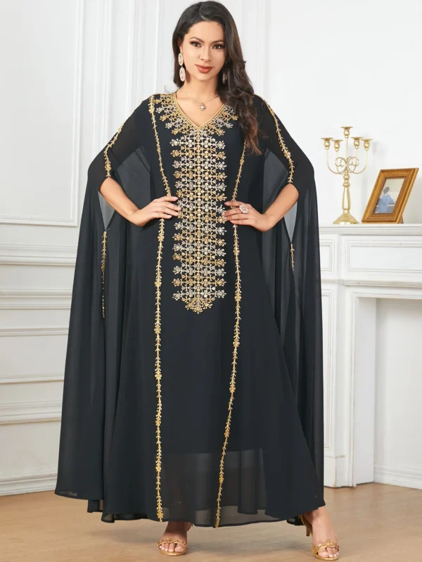 Morocco Kaftan Luxury Dubai Abaya Women Muslim Cloak Maxi Dress Eid Djellaba Caftan Islamic Jalabiya Arabic Robe Vestidos Abayas