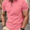 Men's summer casual fashion polo shirt short sleeve men's short sleeve color lapel top T-shirt short sleeve lapel fashion