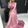 Ramadan Abaya Turkey Silky Satin Dresses for Women Abaya Robe Longue De Soiree Femme Long Muslim Dress Vestido Longo Morocco