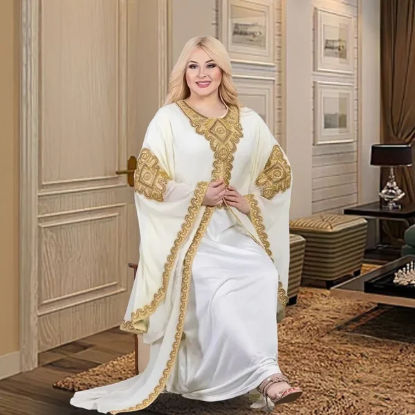 Kaftan Dubai Abaya Turkey Muslim Chiffon Maxi Dress Islam Clothing Elegant African Dresses for Women Boubou Robe Djellaba Femme