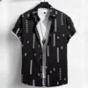 Hawaiian style short-sleeved shirt jacket with 3D digital printing, loose and casual men's short-sleeved shirt, new style for 20