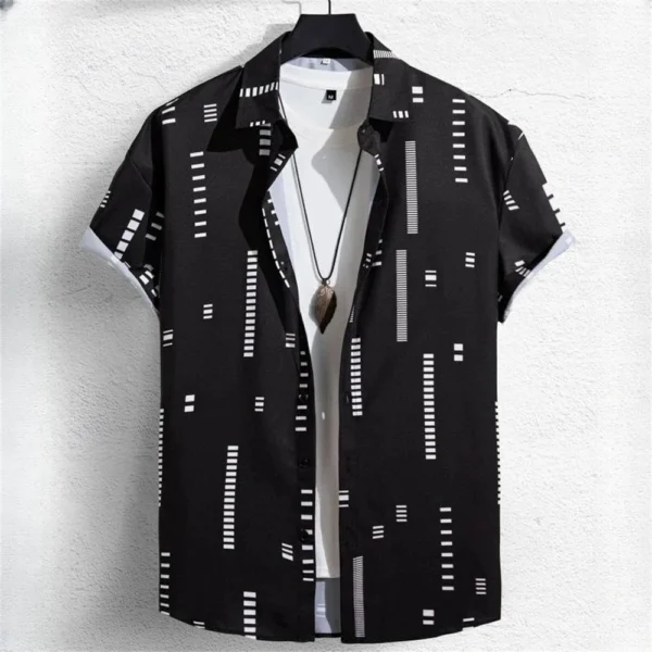 Hawaiian style short-sleeved shirt jacket with 3D digital printing, loose and casual men's short-sleeved shirt, new style for 20