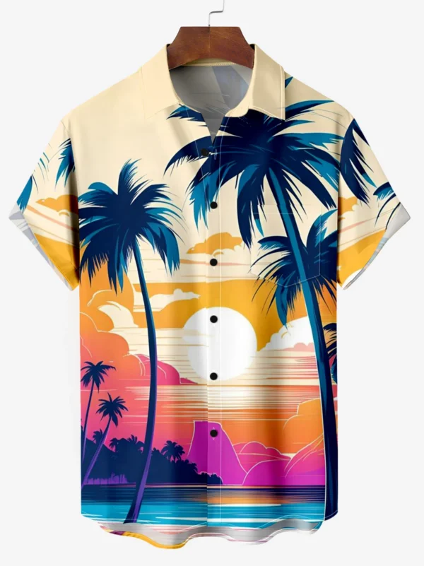 2025 Hawaiian men's summer designer shirt 3d tropical plant vacation print Hawaiian shirt casual short sleeve fashion retro