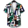 Hawaiian style short-sleeved shirt jacket with 3D digital printing, loose and casual men's short-sleeved shirt, new style for 20