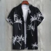 Hawaiian style short-sleeved shirt jacket with 3D digital printing, loose and casual men's short-sleeved shirt, new style for 20