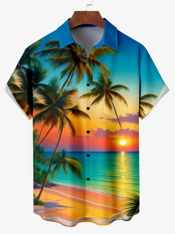 2025 Hawaiian men's summer designer shirt 3d tropical plant vacation print Hawaiian shirt casual short sleeve fashion retro