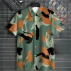 Hawaiian style short-sleeved shirt jacket with 3D digital printing, loose and casual men's short-sleeved shirt, new style for 20