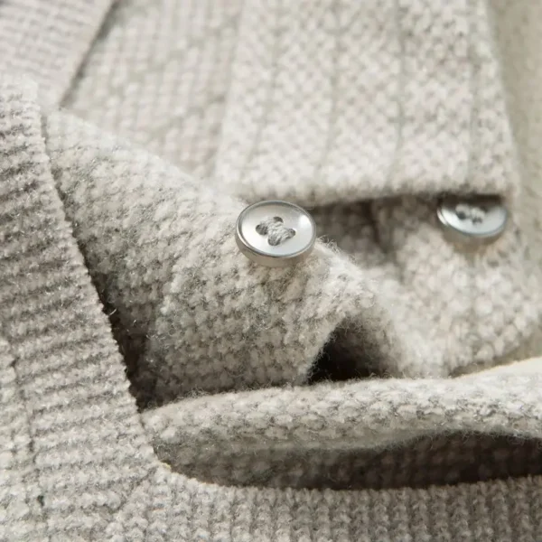 kf-S20715f9c23d64f3d81161a2e51a6e1bbc Brand Luxury Men's Plush Wool-Lined Knitted Sweater Patchwork Striped Lapels One-piece Fleece Thickened Menswear Warm Pullovers