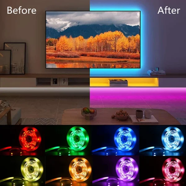 40M/131Ft LED Strip Lights APP Control Color Changing RGB Led Light Flexible Lamp Tape for Room Decoration TV Backlight Diode