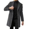 Autumn Winter Men Wool Overcoat Lapel Long Sleeve Jacket Single Breasted Mid-length Business Trench Outwear Solid Dust Outwear