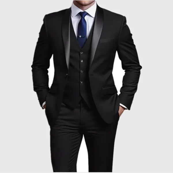 Men Formal Slim Fit Tuxedo Prom Suit Male Groom Wedding Blazers High Quality Groomsman Luxury Dress Business Banquet Party Suit