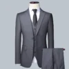 Men's Solid Color Business Suit 2025 High Quality Fashion Banquet Wedding Trend Groom Best Man Single 3/2/1