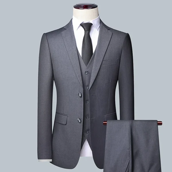 Men's Solid Color Business Suit 2025 High Quality Fashion Banquet Wedding Trend Groom Best Man Single 3/2/1