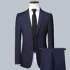 Men's Solid Color Business Suit 2025 High Quality Fashion Banquet Wedding Trend Groom Best Man Single 3/2/1