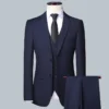 Men's Solid Color Business Suit 2025 High Quality Fashion Banquet Wedding Trend Groom Best Man Single 3/2/1