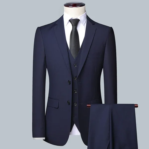 Men's Solid Color Business Suit 2025 High Quality Fashion Banquet Wedding Trend Groom Best Man Single 3/2/1